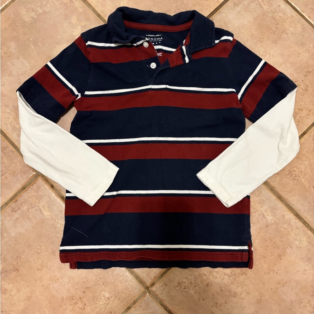 Sonoma Kids Polo Shirt - Navy, Maroon, and White